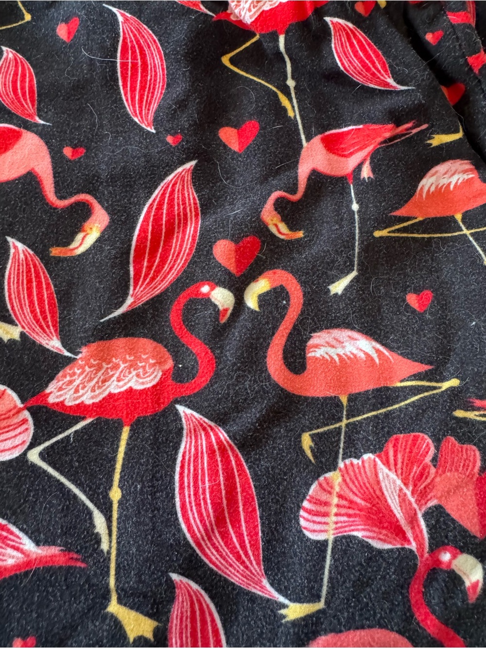 Women's Black Leggings with Flamingos!